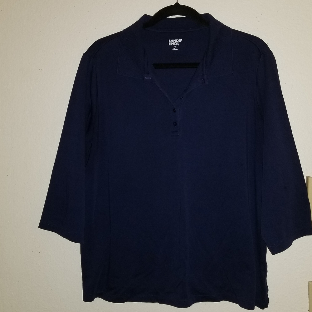 Lands End Supima Polo Shirt 1X/2X - Picture 3 of 6